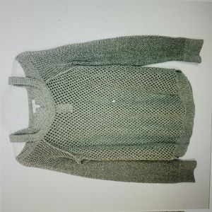 Green Knit Cold Shoulder Sweater